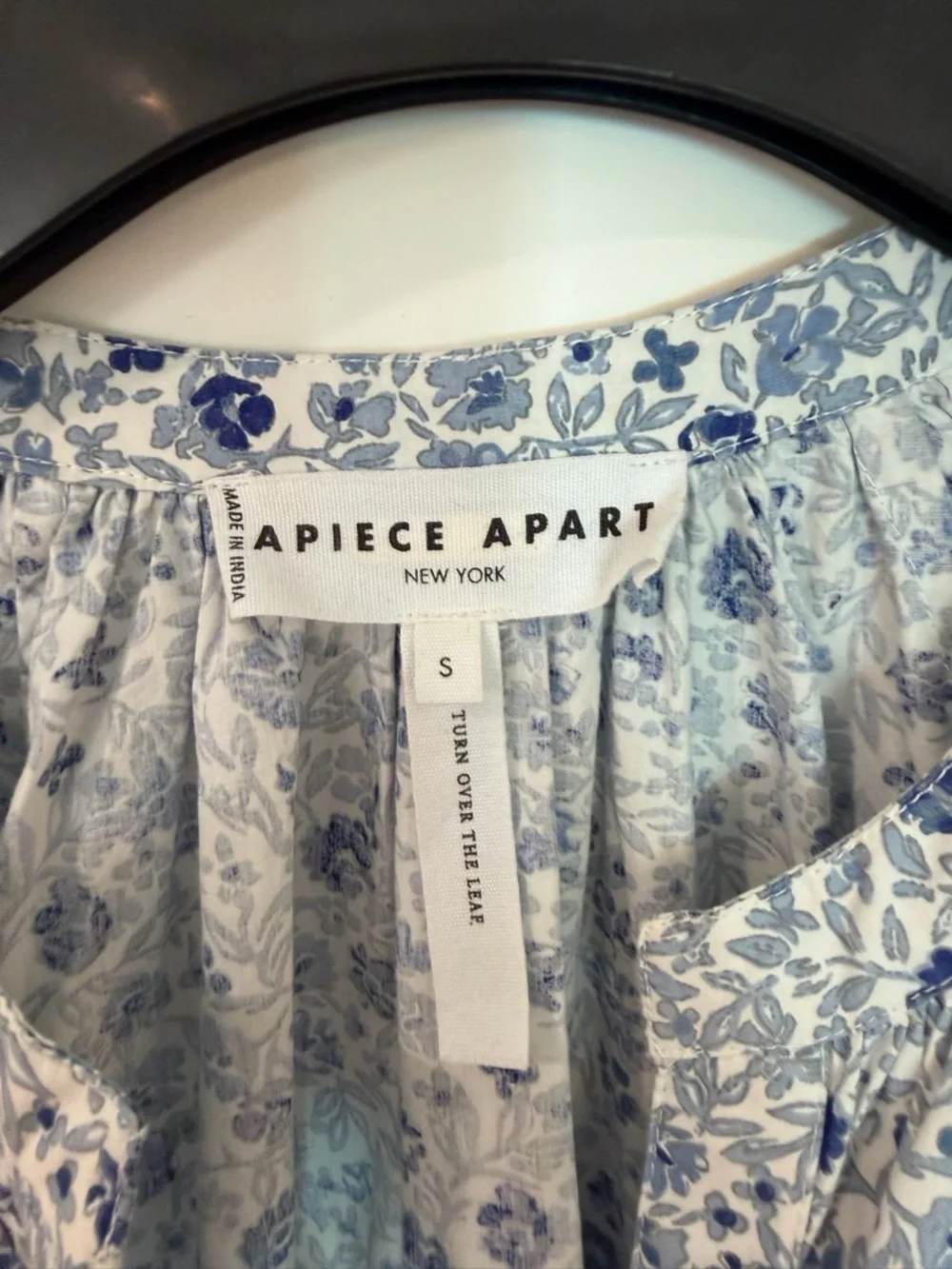 APIECE APART Mitte Mini Blue Floral Mini Dress | Organic Cotton | Size S - Picture 3 of 8